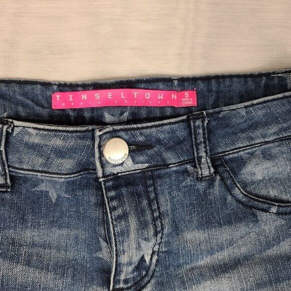 Tinsel Town Star Print Denim Shorts - Picture 3 of 7